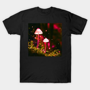 Mushroom Glow (Pink Glowing Mushrooms) T-Shirt